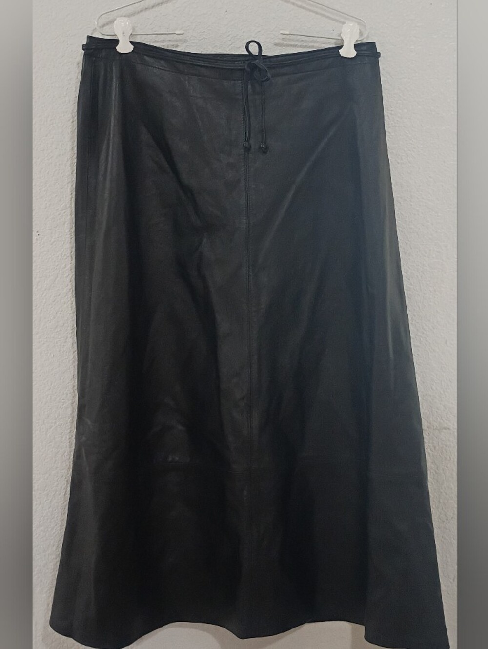 100% Black Leather Skirt